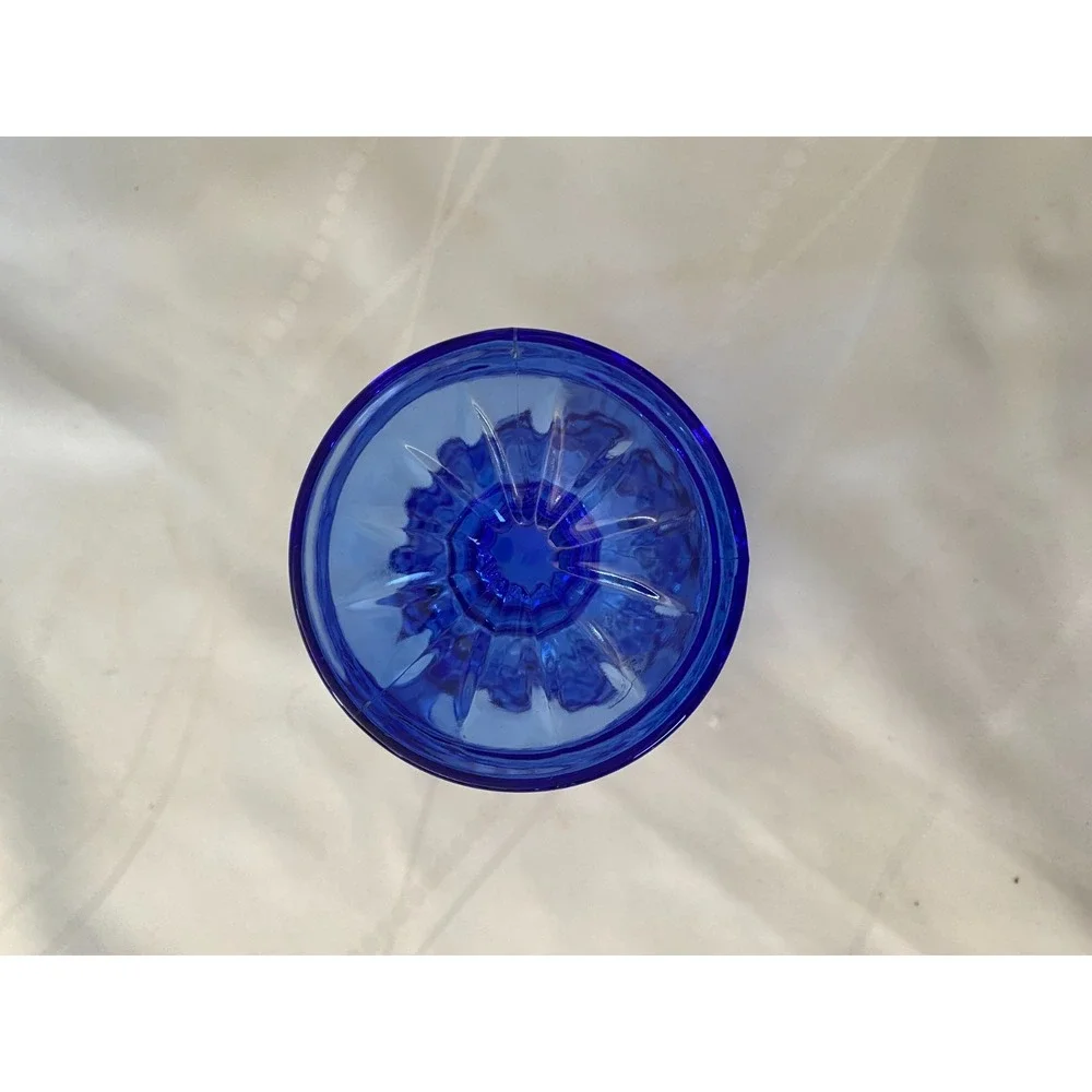 Vintage Avon Fostoria Cobalt Blue Pitcher With Mt Vernon 5.5